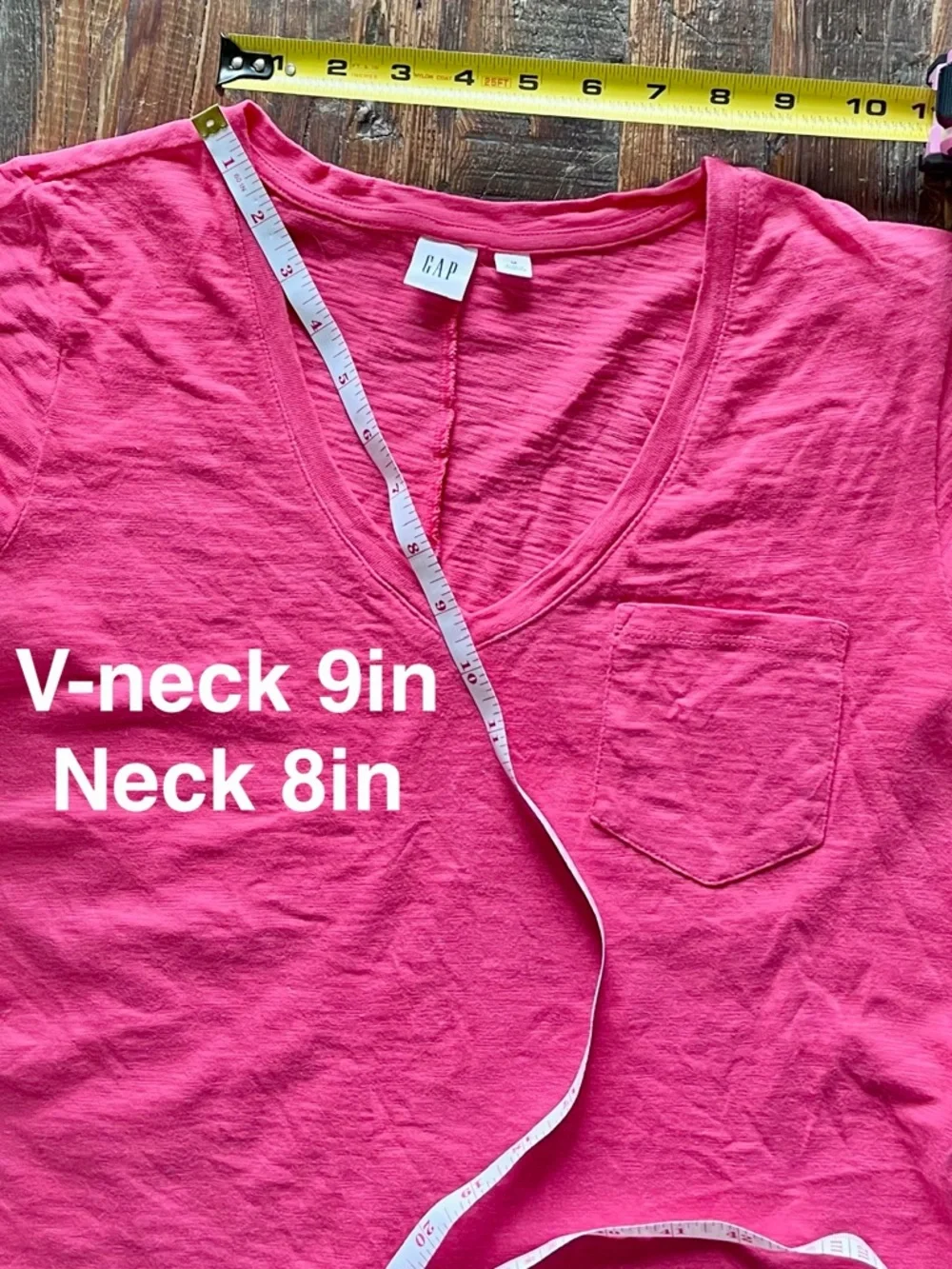 GAP Azalea Pink V-Neck Tee Dress Sz M - Picture 6 of 9